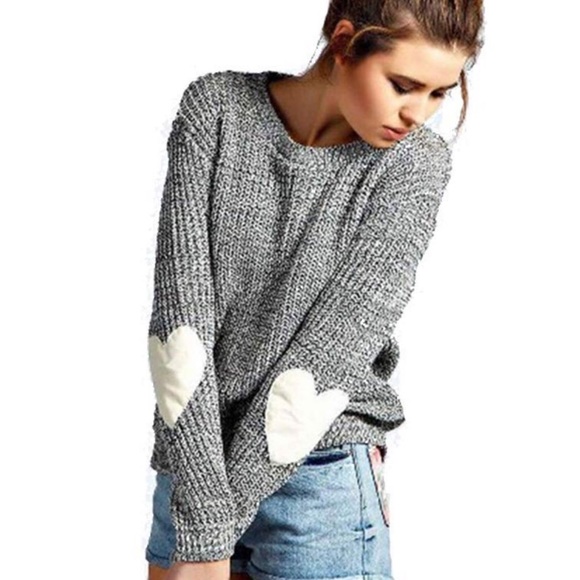 Sweaters - Heart Pattern Casual Long Sleeve Sweater